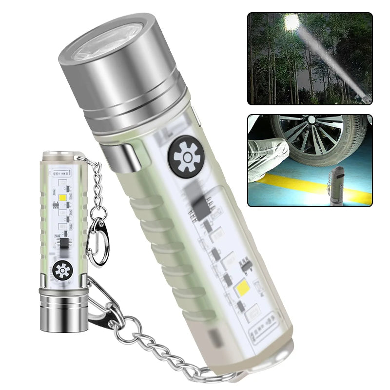 Mini Keychain Flashlight LED Rechargeable Torch