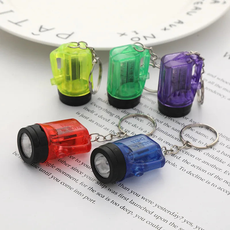 Led Small Sun Pocket Mini Torch Flashlight KeychainS (Multicolor 6 pcs)