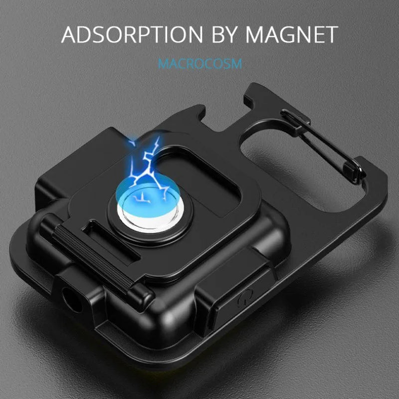 Multifunctional Portable Outdoor Emergency Plastic Body Waterproof Keychain COB Work Camping Torch